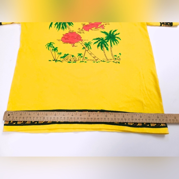 Bula Fuji Bright Yellow Vintage Cotton Graphic T Shirt Mc.Poly Size 42 - Picture 6 of 11